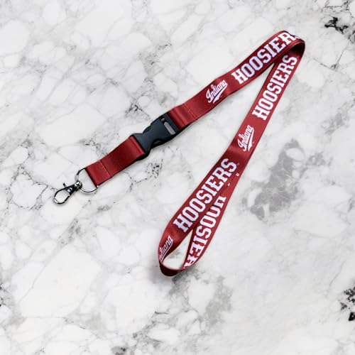 Indiana Hoosiers Lanyard with Snap Buckle - Red College Sports Accessory