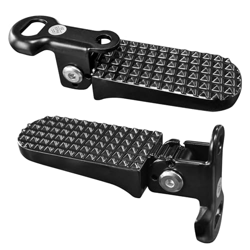 Bike Rear Foot Pegs Folding Rear Seat Footrest Black for Folding & E-Bikes