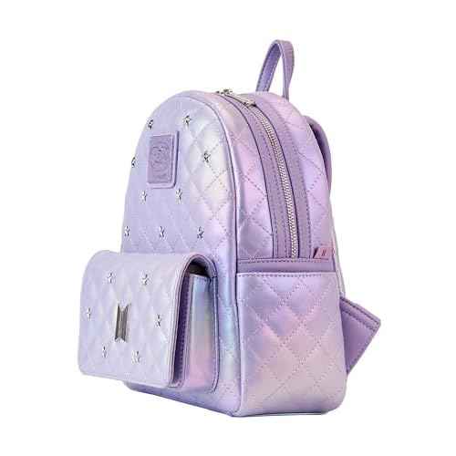 Loungefly BTS Logo Iridescent Purple Mini Backpack