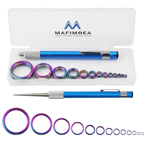 Purple Fishing Rod Eyelet Repair Kit - 27pcs Ceramic Guide Rings & Tweezers
