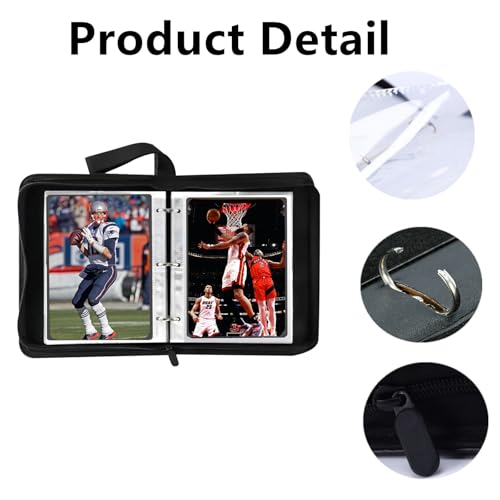Mini Card Binder Blue - Holds 80+ Trading Cards, Zipper Closure, Portable