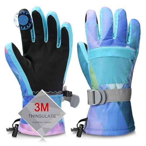 Ski Gloves, Warmest Waterproof and Breathable Snow Gloves for Cold Weather, Fits Both Men & Women,for Parent Child Kids Outdoor