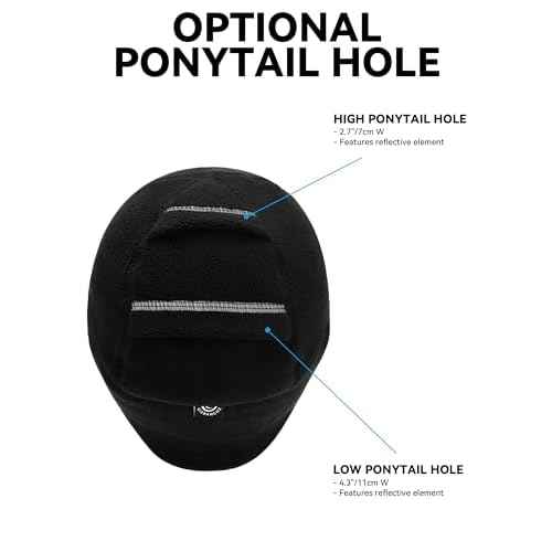 Gisdanchz Women's Winter Reflective Stretchy Ponytail Hat with Drop Down Ear Flap