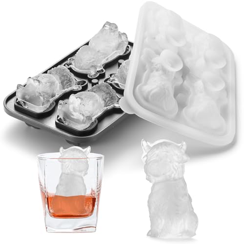 Highland Cow Ice Cube Tray - Large Silicone Mold for Whiskey & Cocktails - Fun Cow Shaped Ice Cubes - Holiday Gift Idea