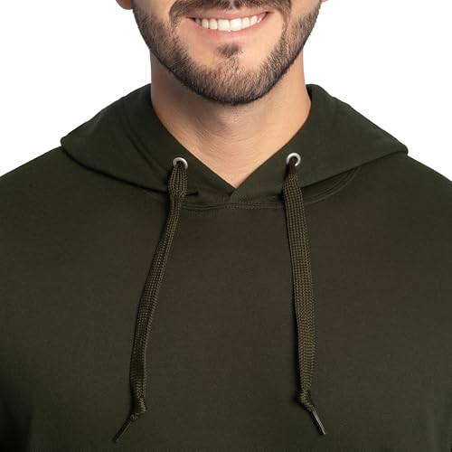 Men's Fleece Pullover Hoodie - Moisture Wicking & Breathable, Large Duffle Bag Green