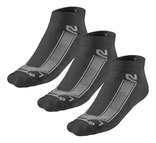 R-Gear Drymax Low Cut Running Socks - Black, Medium Cushion, Large - Moisture Control & Anti-Blister - 3 Pack