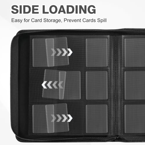 Black and Blue Toploader Card Binder 2 Pack Holds 720 Cards with 108 Top Loaders