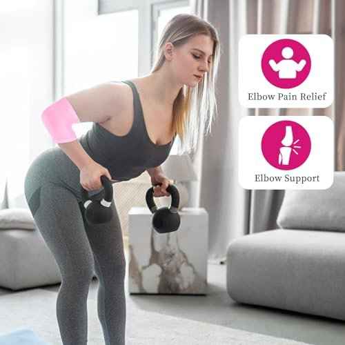 2 Pairs/4 Pcs Elbow Moisturizing Sleeve, Elastic Gel Elbow Pads for Women, Soft Sleeve Elbows Protector for Spa Moisturizing Dry Cracked Skin Care (Pink)