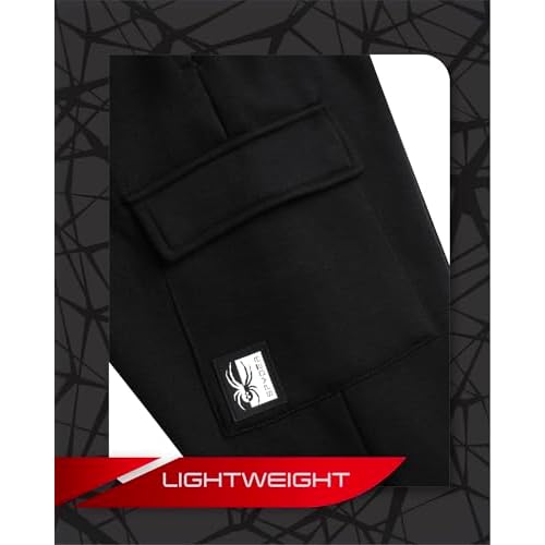 Spyder Mens Cargo Joggers - Soft Poly Fleece Mens Sweatpants with Pockets and Drawcord Waistband for Jogging Hiking Workout