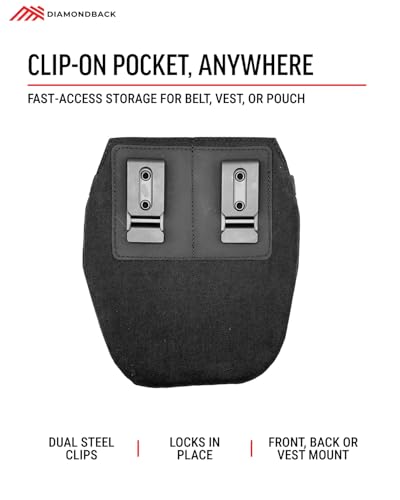Diamondback Slingshot Clip-On Fastener Pouch Double Clip Tool Belt Accessory