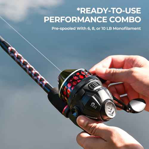 KastKing Brutus Fishing Rod and Reel Combo, Spinning & SpinCast Combo, Custom Tackle Kit, Pre-Spooled Line, Brute Tuff 2Pc Blanks, Stainless Steel Guide, EVA Handles, Custom Graphite Reel Seat