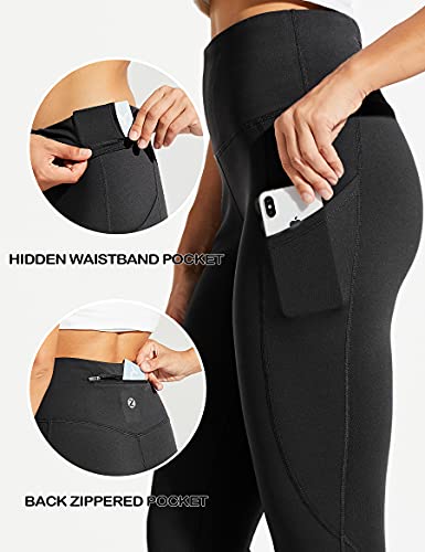 Water-Resistant Fleece-Lined Leggings for Women - Plus Size, Black, Medium