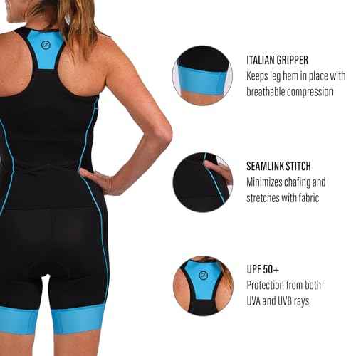 Zoot Women¡¯s Core Tri Aero Racesuit, Short Sleeve Triathlon Suit, Swim Bike Run Chamois Pad, Pockets, UPF 50+ Fabric