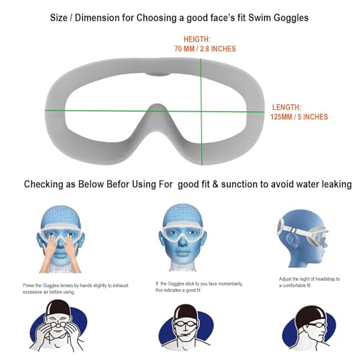 Kids Swim Goggles Age 3-8 2-Pack - Toddler Child Swimming Mask No Hair Pull - Bat & Spider Variation