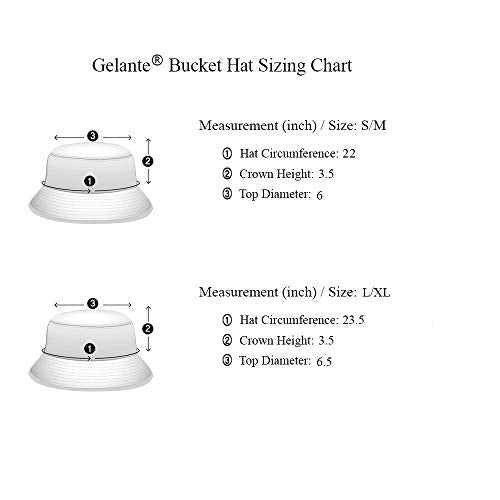 Gelante Solid Color 100% Cotton Bucket Hat for Women and Men Packable Travel Summer Beach Hat