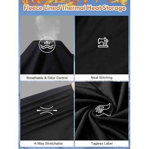 romision Thermal Underwear for Men Long Johns Fleece Lined Hunting Gear Bottom Top Set Base Layer for Cold Weather Gift