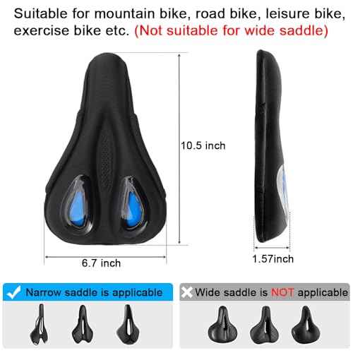 Bike Seat Cover Bike Cushion for Men Women Comfortable Gel Padded Bicycle Seat Cushion Compatible with Peloton, Outdoor & Indoor