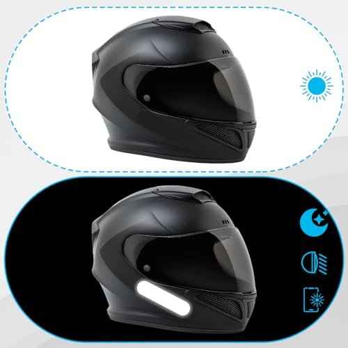 10PCS Black Reflective Tape, Motorcycle Helmet Decals Reflective Stickers for Helmet Motorcycle Helmets Stickers Night Visibility Safety Decal for Motorcycles Scooters Bike Helmets Stroller