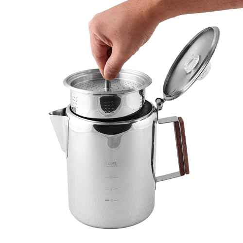 Coghlan's Stainless Steel Coffee Pot - 12 Cup Percolator for Camping, Outdoor Adventures, and Stovetop Brewing - Durable, Portable Coffee Brewer for Classic Flavor