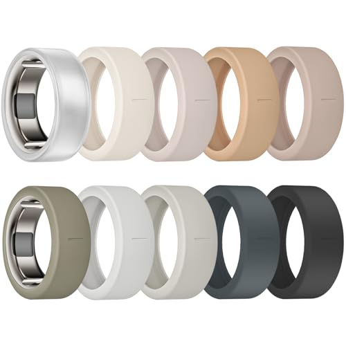 10 Pack Silicone Ring Covers for Oura Ring Gen 4 and 3 - Multi Color, Size S (6/7/8/9/10)