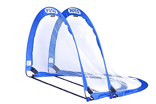 PUGG 4 Foot Pop Up Soccer Goal, Portable Training Football Knitted Poly Net Equipment, The Original Pickup Game Goal, Includes Two Goals & Bag