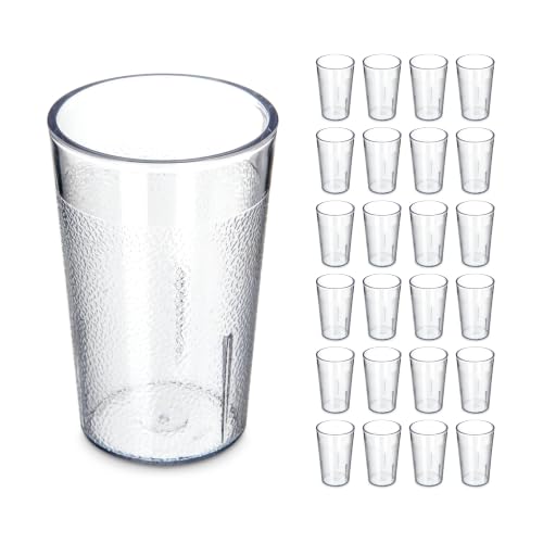 Stackable Plastic Tumbler 5oz Clear Pack of 24 Kitchen Drinkware