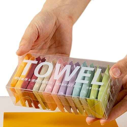 28 Pack Compressed Towels, Disposable Camping Towels - Quick Dry, Compact, Reusable; Portable Travel Towels for Backpacking, Hiking, Gym, Emergency, Survival Kit (9" x 12")