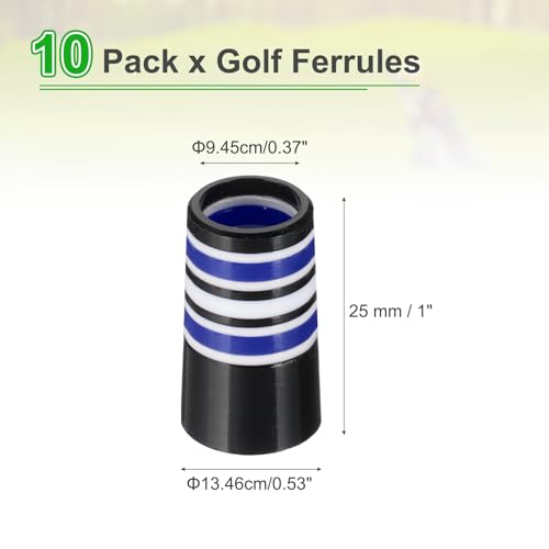 Blue Tapered Golf Club Ferrules Multi-Ring Resin Fits Iron Shafts
