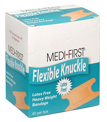 Heavy-Duty First Aid Bandage Refills - 1.5 x 3 Inch Cloth Knuckle Bandages, Box of 40