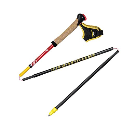 AONIJIE Lightweight 2 pcs Folding Carbon Fiber Trekking Poles with Quick Lock System - Ideal for Hiking, Camping, and Adventures (RedYellow,1pcs 110cm)