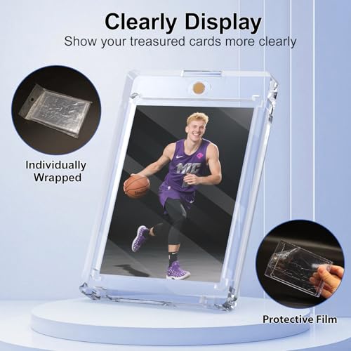 25 Pack Thick Magnetic Card Holders - 130PT Clear Display Protectors