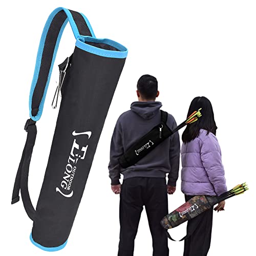 EOUS Archery Arrow Holder for Youth Kid Childrens Arrow Quiver Bags for Arrows Kids,Back and Hip Side Quiver,BLUE with BLACK
