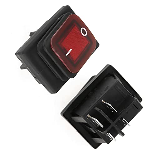 4 Pcs Marine Rocker Light Switch 4-Pin 2-Position ON/OFF with Indicator 220V