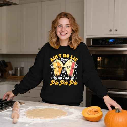 Thanksgiving Sweatshirt Women's Funny Pumpkin Pies Graphic Shirt Fall Thankful Casual Long Sleeve Pullover Tops