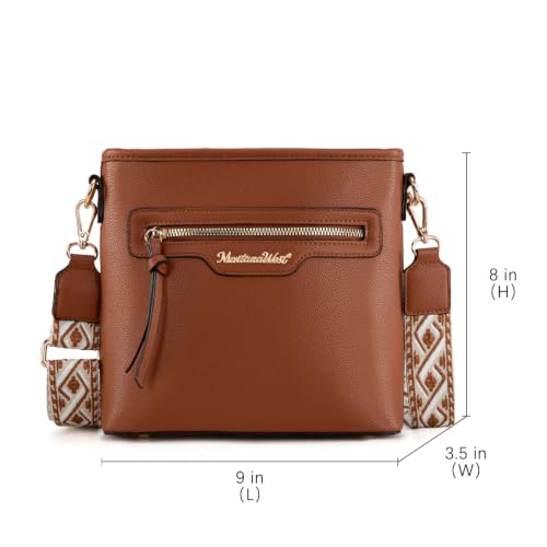 Montana West 2-Piece Tote Bag & Crossbody Set - Brown
