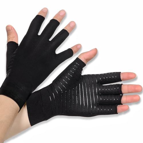 Copper Arthritis Compression Gloves Small - Fingerless Men Women 1 Pair