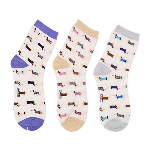 Women's Cute Dachshund Dog Socks Casual Crew Socks Gift for Women