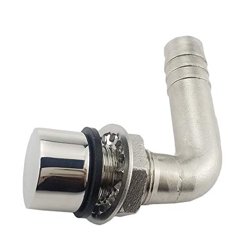 Marine Grade Stainless Steel Boat Fuel Vent - Universal 90° Flush Mount with Gasket (Style1)