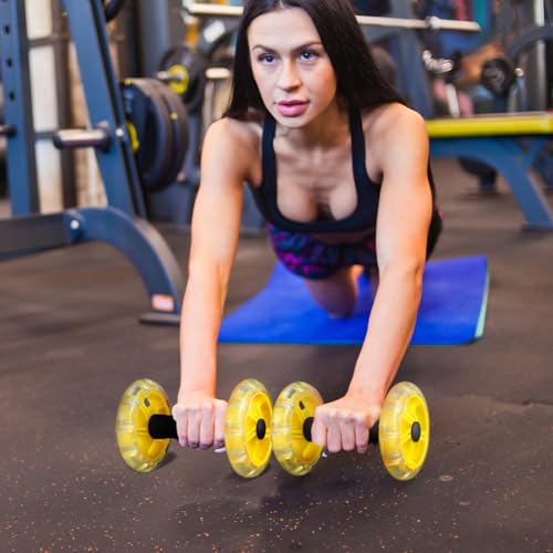 Dual Ab Roller Wheel Set for Core Workout - Portable Abdominal Exercise Equipment