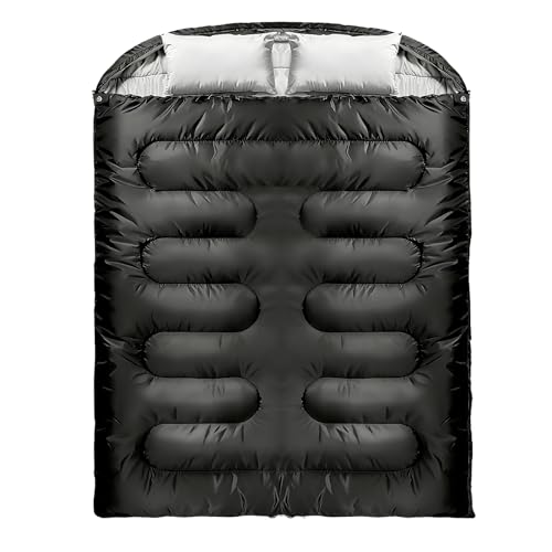 Double Sleeping Bag for Adults - Extra Wide Warm Camping Bed for 2 Persons