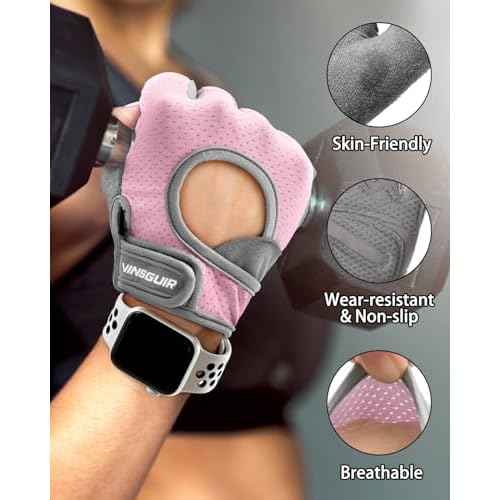 VINSGUIR Workout Gloves for Women and Men, Breathable Weight Lifting Gloves for Gym Exercise, Fitness, Training, and Cycling, with Excellent Grip and Cushion Pads