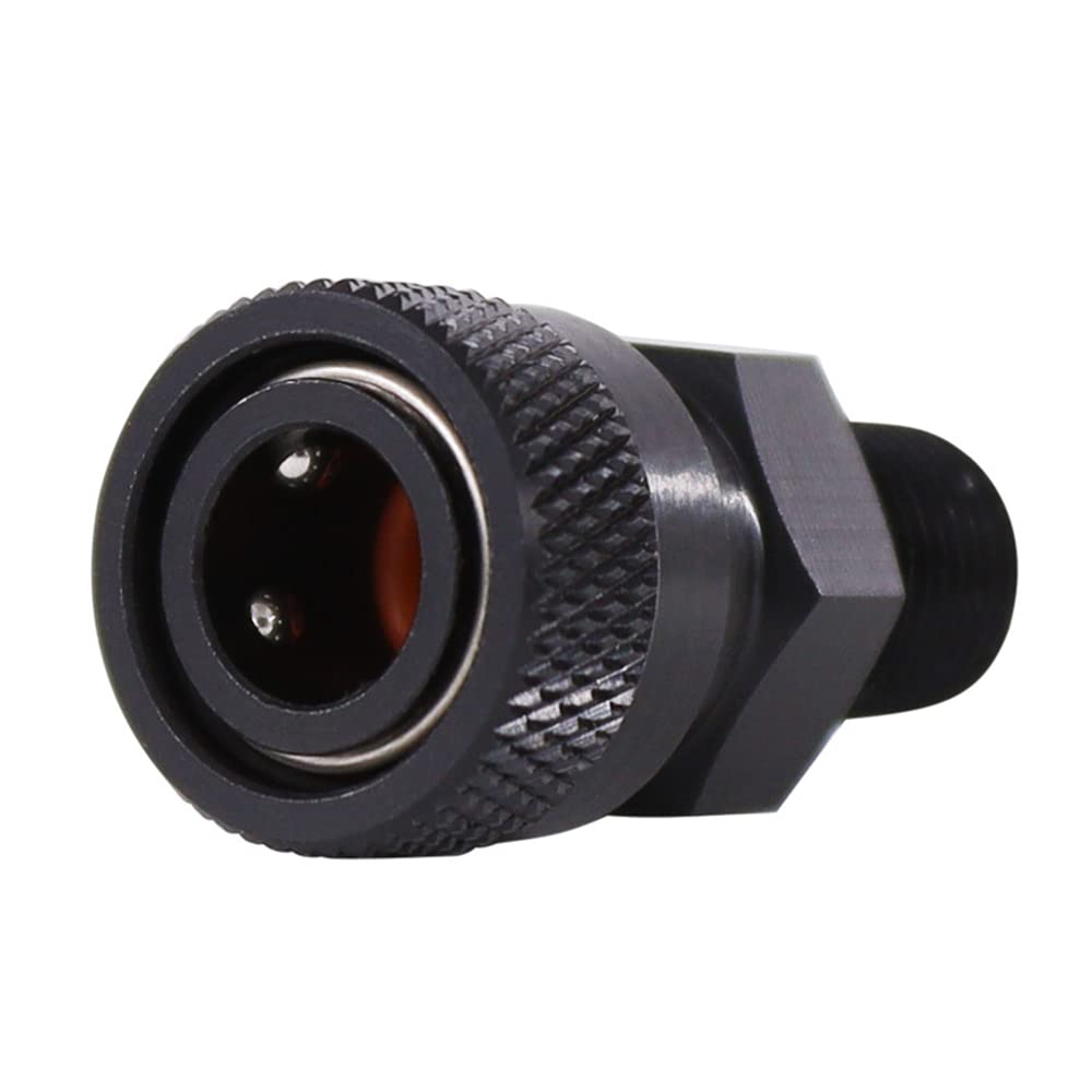 HMKUGO 1/8'' NPT Male Thread to 8MM Female Quick-Disconnect Connector Adapter, Black Zinc Plated Copper, PCP Paintball Charging Fittings with Sealing O-Ring