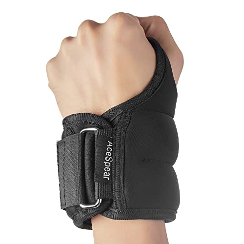 Weighted Wrist Weights with Thumb Loops - 3 lb Pair for Men Women - Black