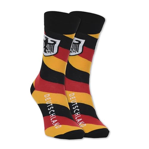 Country-Themed Socks for Men - Large Shoe Size 9-12, Tricolor Deutschland