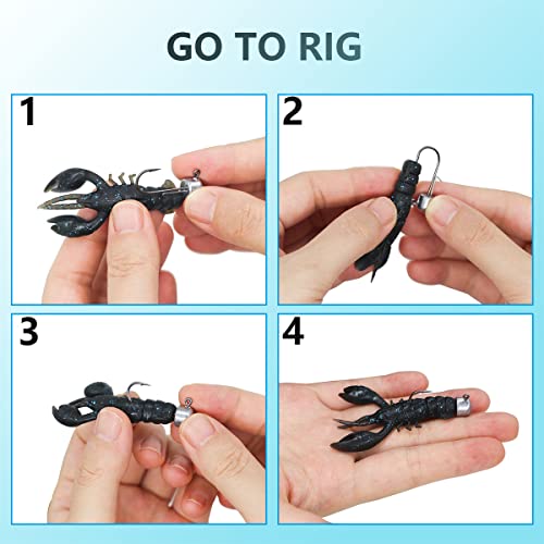 50 Pcs Ned Rig Jig Heads 1/8oz Fishing Hook Set for Soft Lures - UperUper