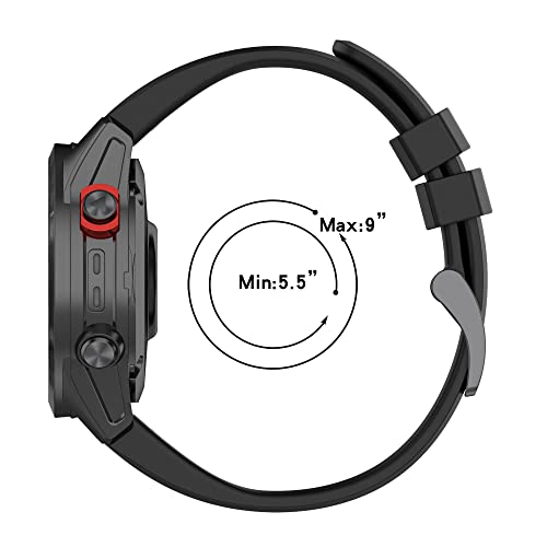 REYDA Silicone Watch Band for Garmin Fenix 9/8/7/6 Series - Rock Blue, 22mm Quick Fit Sport Strap