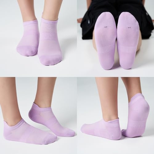 Ankle Socks Women & Men 6-12 Pairs Thin Low Cut No Show Socks with Tab - 9-11 Size, 6 Colors