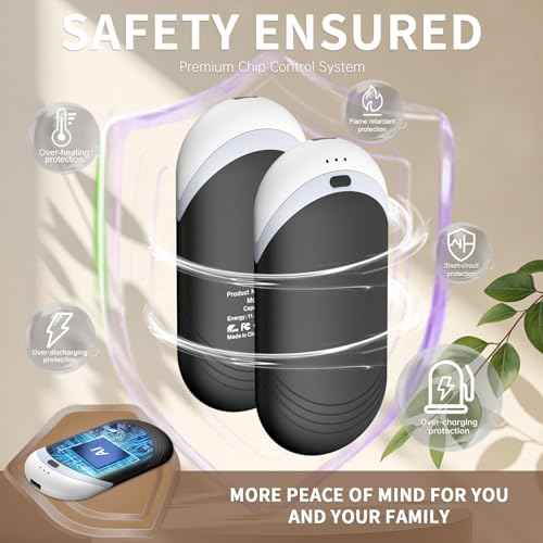 Hand Warmers Rechargeable [Double-Sided Heating] [Equipped with Heat-conducting Silicone][Comfortable] for Skiing Golf Hunting Hiking Outdoor Camping