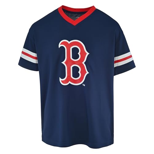 Kids Youth MLB Boston Red Sox Navy Logo Ballpark Team Jersey - Size 4-20