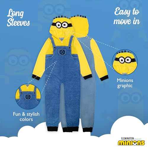 Minions Hooded Blanket Sleeper, Comfortable Pajamas, Soft & Cute for Kids